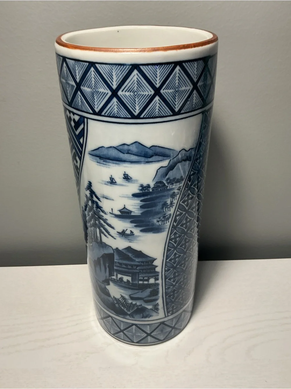 Vintage Japanese Arita Style Umbrella Stand